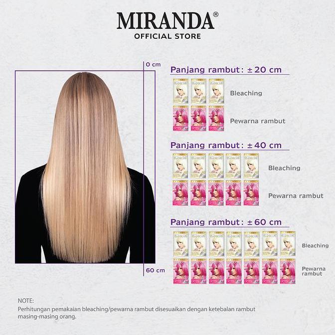 Indoc- [2Pcs] Miranda Paket Cat Rambut Mc6 Bleaching + Hair Color Varian Mc2 Blue | Mc5 Pink | Mc9 B
