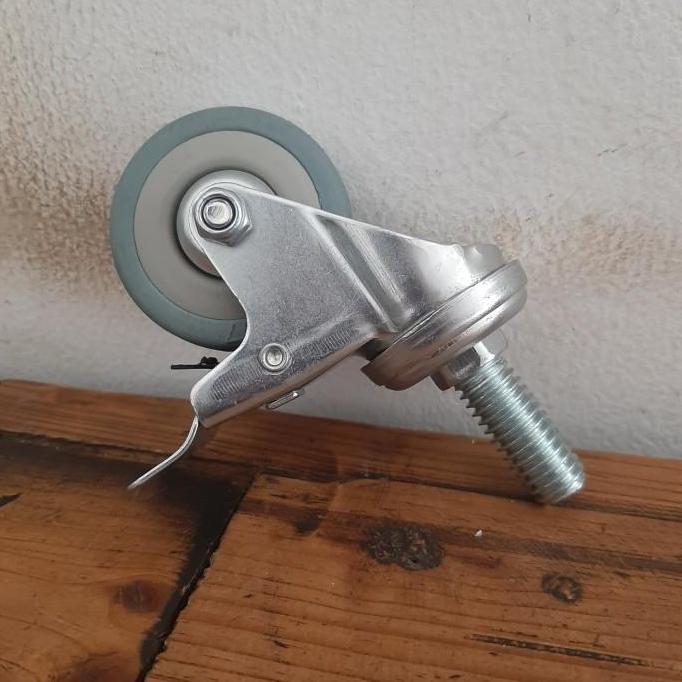 RODA TROLLEY TROLI ABU GREY RUBBER 2 INCH HIDUP REM TUSUK DRAT