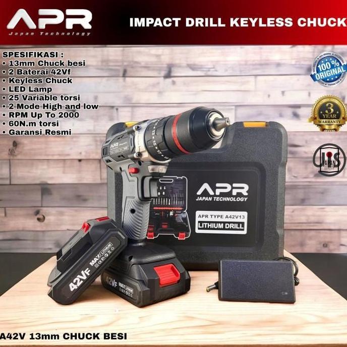 JAPAN impact drill baterai cordless mesin bor beton BESI 42V UCHIHA