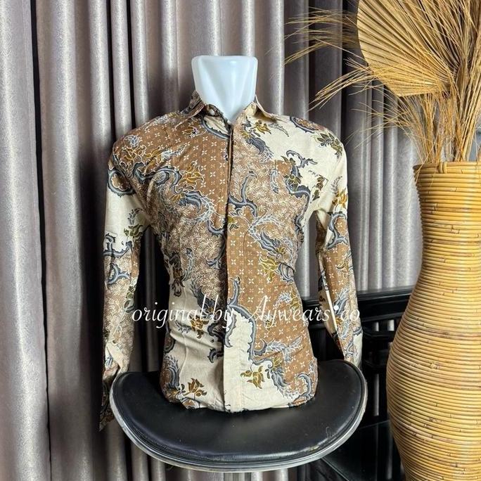 Batik Couple / Set Batik Seragaman Murah Cemara Moca/ Kemeja Batik Dan Rok Prisket Kondangan Mewah P