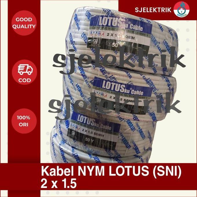 Kabel Listrik Nym 2X1.5 / Lotus Cable Nym 2X1.5 50Y