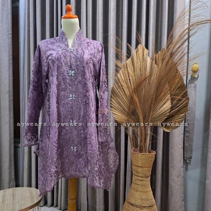[Hanya Atasan] Kebaya Tunik Kurung Modern / Kebaya Tulle Busui Juwita / Kebaya Kurung Melayu Bordir 