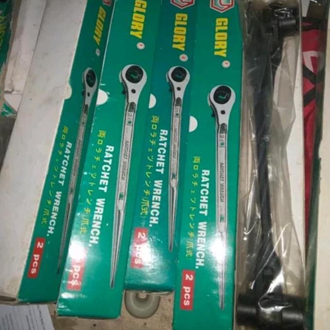 GLORY KUNCI RING GANDA SIZE 32 36 MM - DOUBLE RATCHET SCAFFOLDING kunci ratchet scaffolding