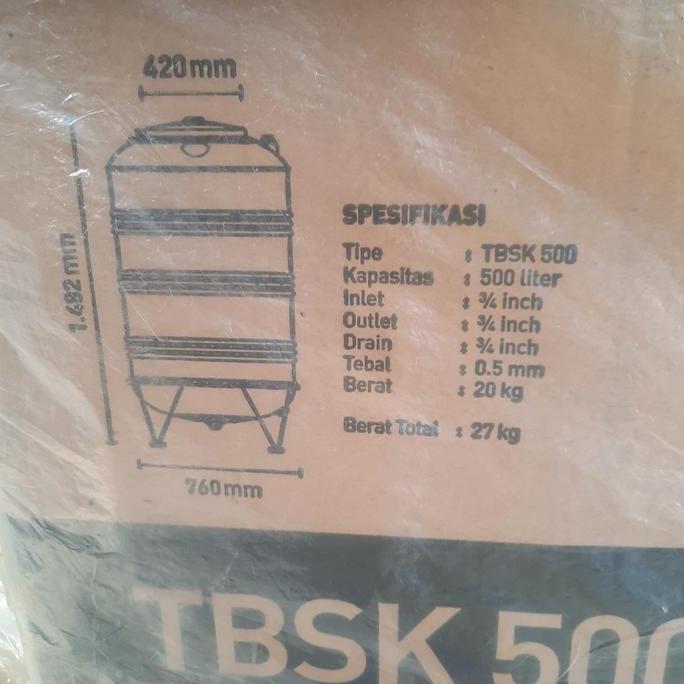 Spesial Tangki Air Penguin Stainless 500 Liter Tbsk 500 / Toren Stainless