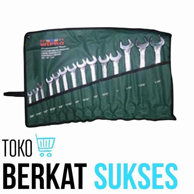 Kunci Ring Pas Set Ukuran 3/8 - 1 1/4 Inch WIPRO 14 Pcs