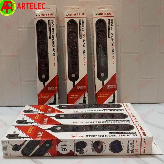 Nontizem- Colokan Listrik Mitsui Msc-154-Usb | Cok Sambung | Kabel Extension