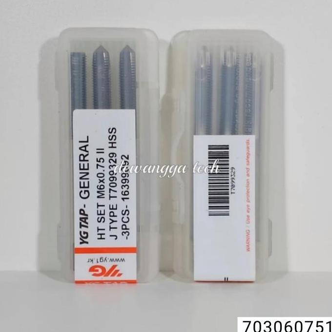 Hand tap YG1 M6x0.75 HT set m6 x 0.75 tap ulir halus m6 murah