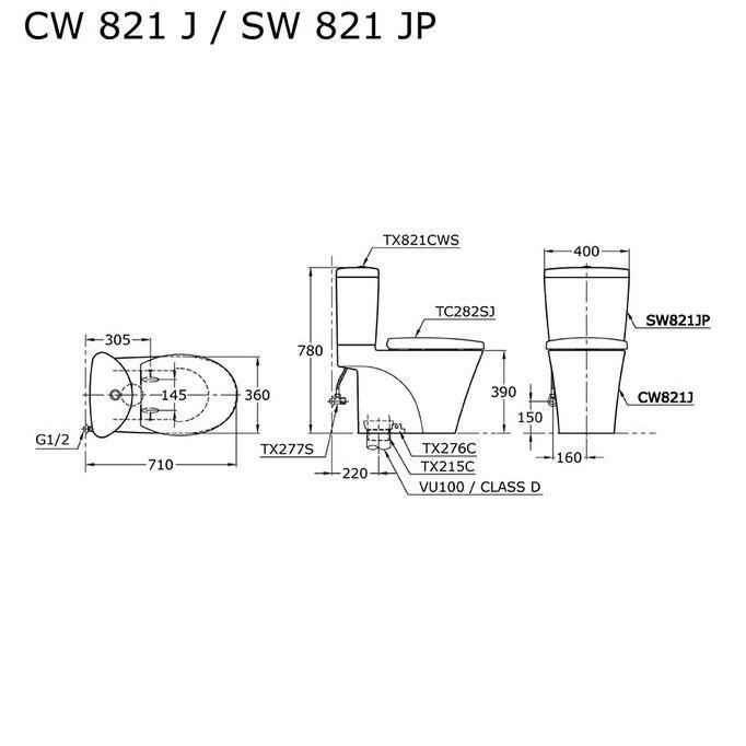 Spesial Toto Kloset Cw821J/Sw821Jp