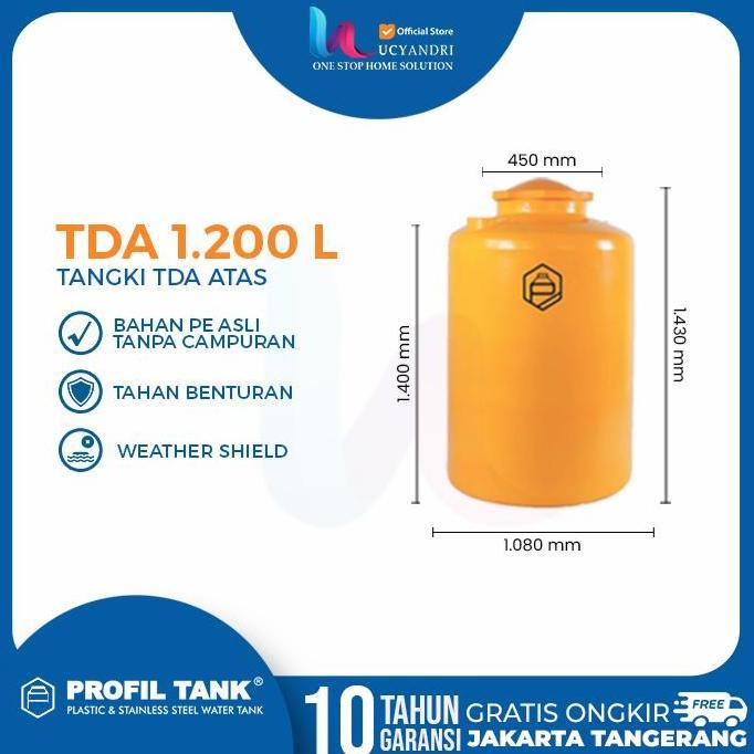 Miliki Tangki Air Profil Tank 1200 Liter Tda Tandon Toren Air Original