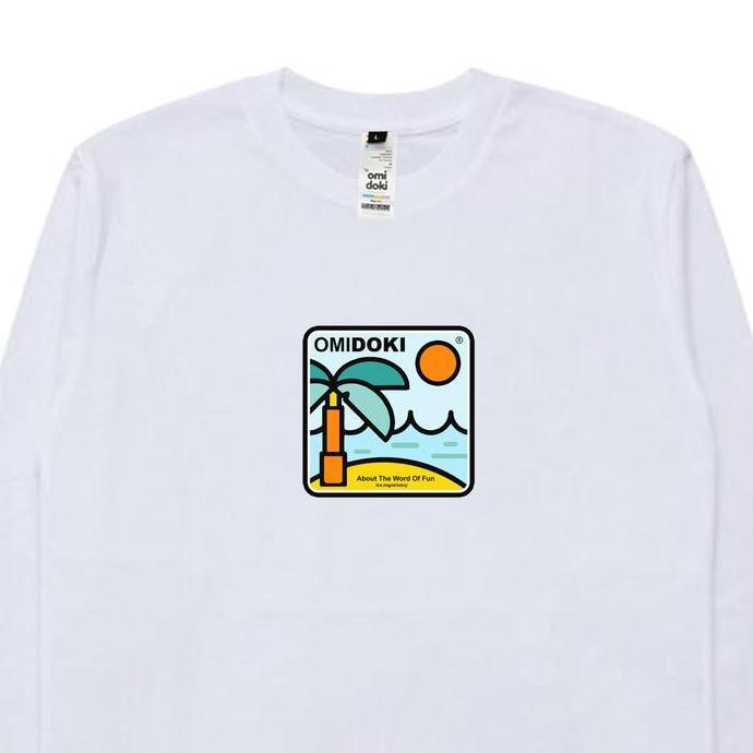 (NEW) Omidoki Tshirt Longsleeve Refano Putih Kaos Lengan panjang Simple Combed Pria Keren Nyaman Bas