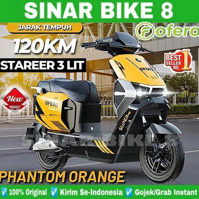 Terlaris (Diskon) Sepeda Listrik Ofero Stareer 3 Lit Lithium 1000 Watt Electric E Bike - Passion Red