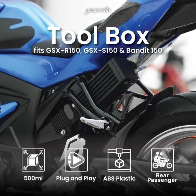 Termurah / Hot Sale Tool Box Suzuki Gsx R150 S150 Bandit 150 Kit Tempat Penyimpanan Perkakas Bagasi 
