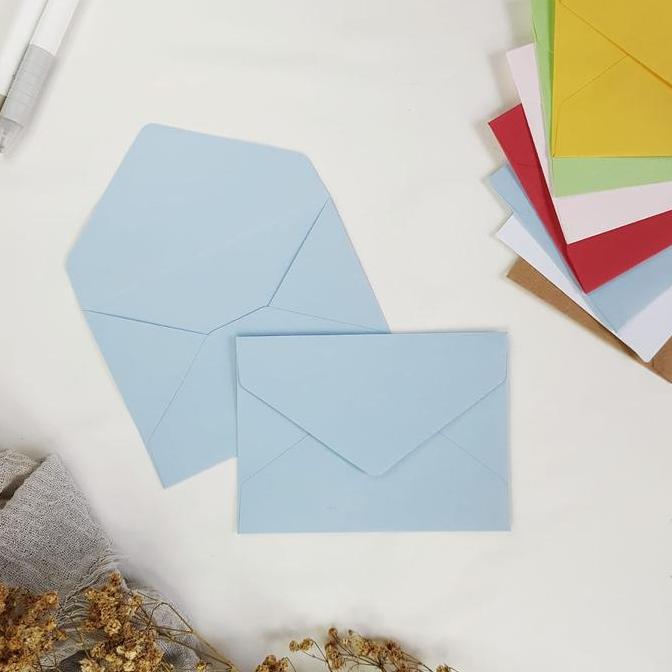 Sandto- ( Isi 10 ) Amplop A7 Coklat Merah Hijau Pink Putih Biru Amplop Murah Nikahan Undangan Weding