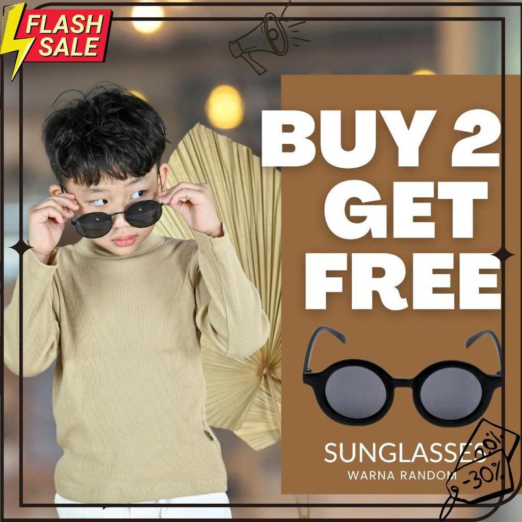 Turtle Neck Kira Rib Anak Kaos Panjang 1-9 Tahun Termurah