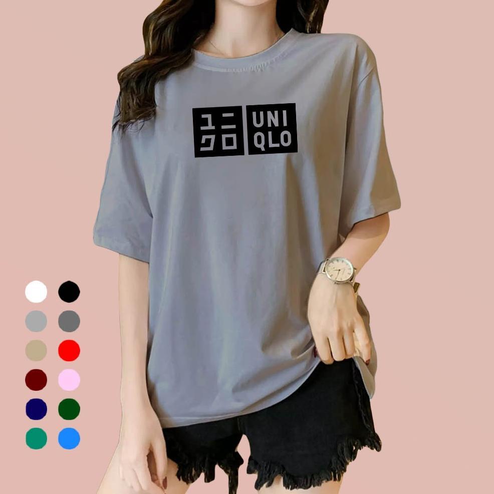 BEST SALE KAOS WANITA UNIQLO 2 KAOS DISTRO CEWEK ATASAN WANITA LENGAN PENDEK BAJU CEWEK BAHAN KATUN 