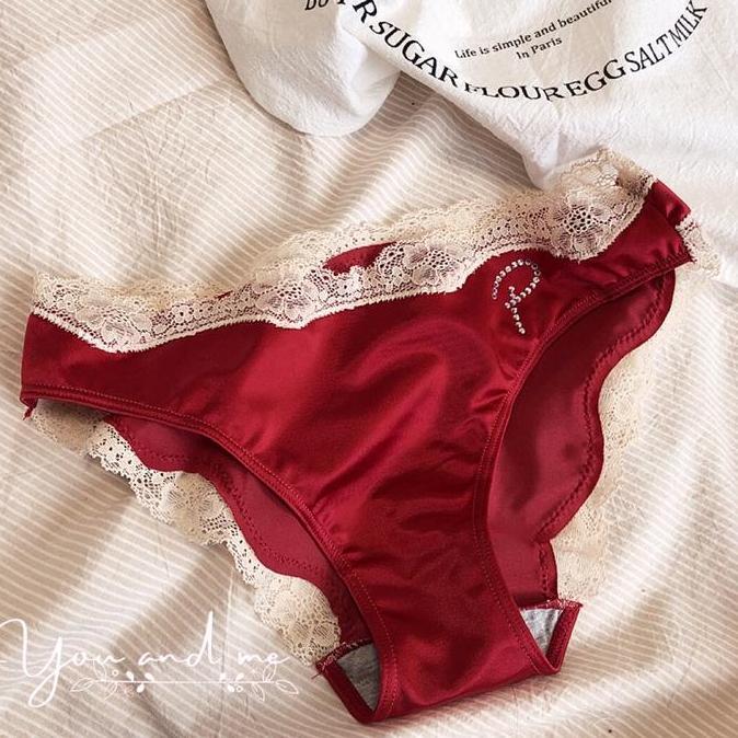 DF147 >> Celana Dalam Wanita Handmade Satin Renda Lembut Silk