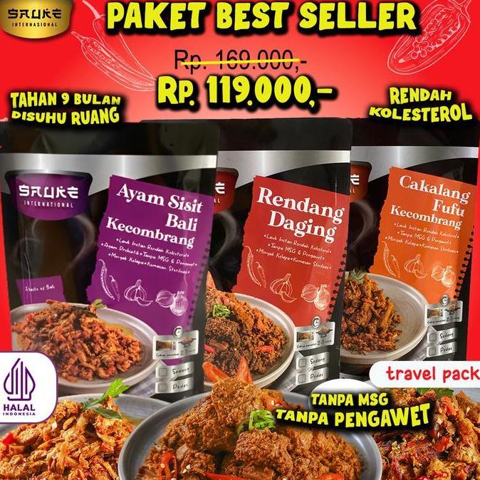 New | & Kemasan Sauke Lauk Siap Saji Paket Best Seller Travel Pack  125Gr (3 Varian) , Lauk Siap Saj