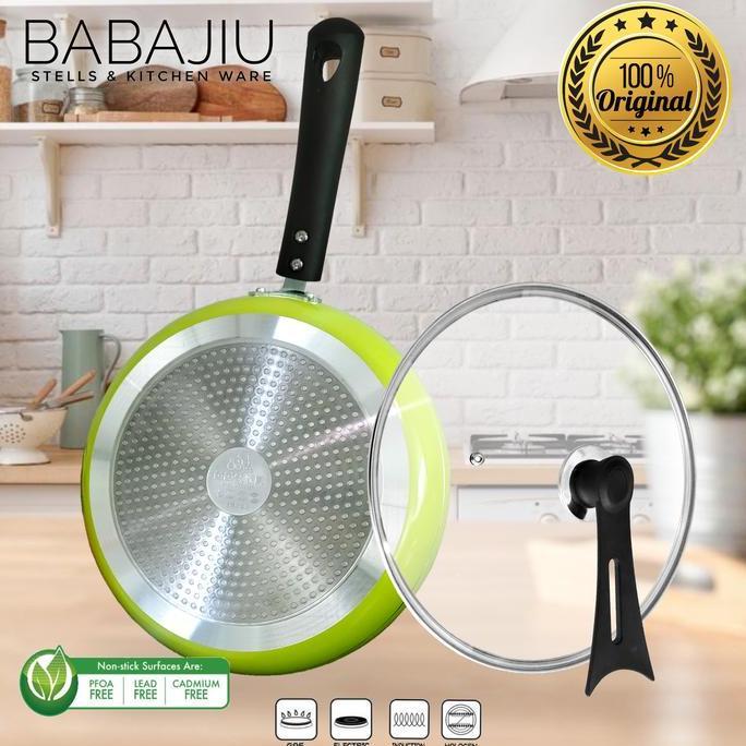 wajan teflon fry pan. Babajiu frying pan 30cm plus tutup kaca
