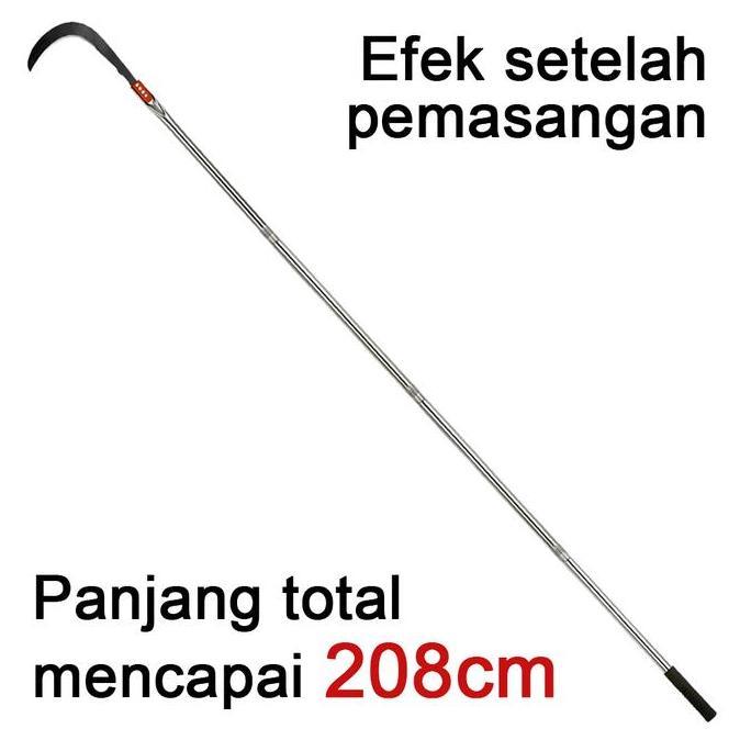 CODFEXON163/208cm Sabit Arit Rumput Baja Asli Sabit Ranting Pohon Alat Pembelah Bambu Pisau Pinang D