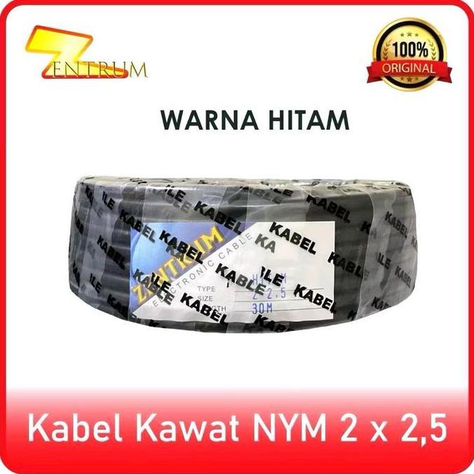 Kabel Kawat Nym 2 X 2,5 (30 Yard) Putih / Hitam