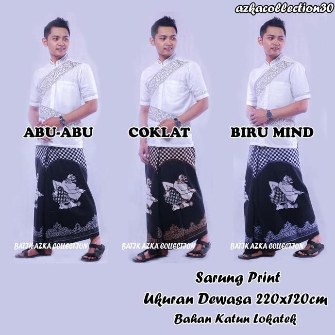 Termurah / Hot Sale Sarung Batik Wayang Gunungan Bagong - Sarung Batik Cap Pekalongan - Sarung Moder