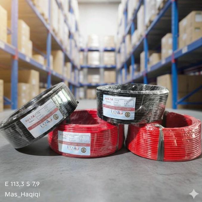 Paket Sepasang 2 Roll Merah Hitam Kabel Listrik Aulia Kawat Tembaga Campuran Tunggal. Kabel Instalas