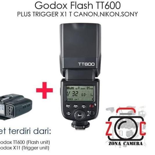 Xxct- Paket Godox Tt600 + Trigger X1T Canon Nikon Fuji Sony Tt 600 X1 Xt1