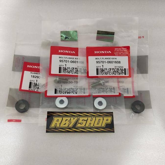 Baut Set Bosh karet Cover Knalpot Vario Beat Scoopy Genio Original AHM