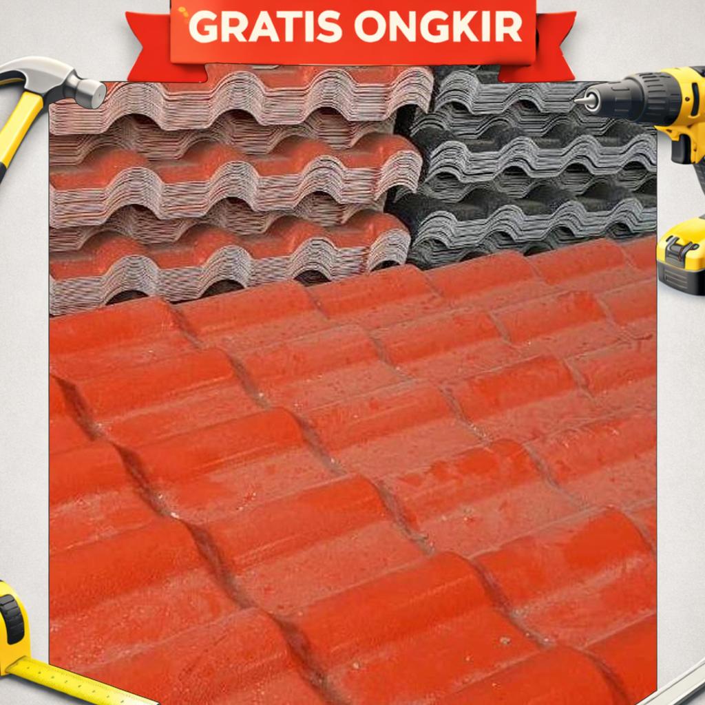 Atap Genteng Upvc Premium Tebal 1.6Mm Garansi Hitam Merah Coklat Bata Semitransparan