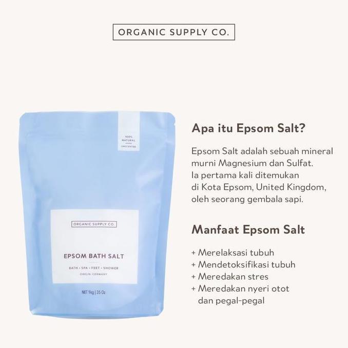 Yupp- Organic Supply Co. Epsom Salt: Magnesium, Pure Mineral Relief For Bath & Spa, Garam Epsom Sumb