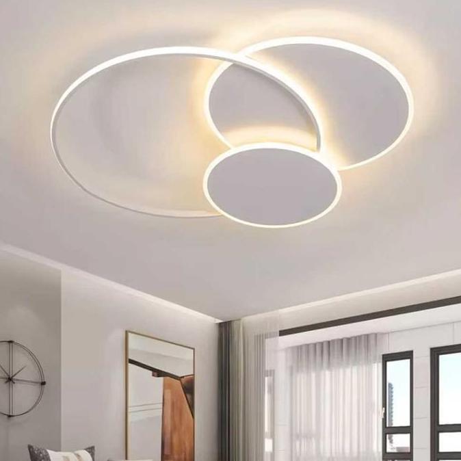 RETEKNO Lampu Plafon LED Minimalist Nordic Dimmable 3 Warna 72W - TANE - Set Mur, Baut, dan Fischer 