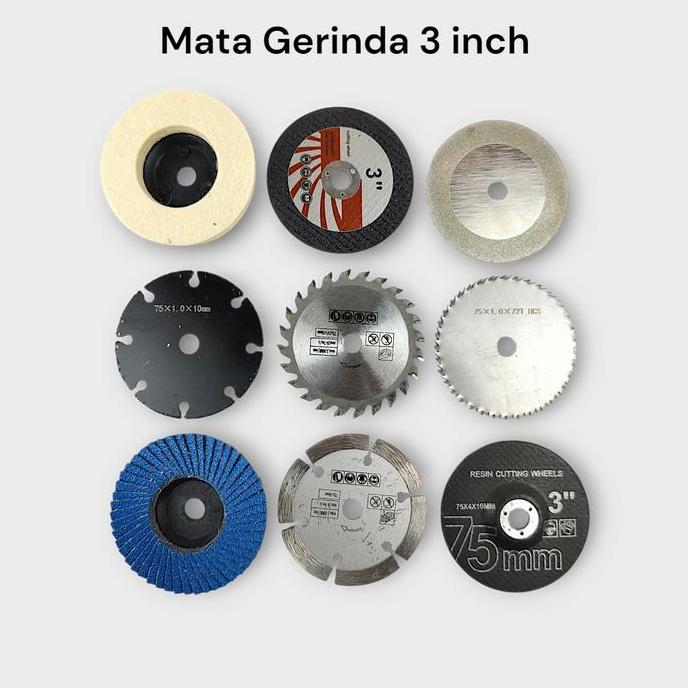 Onair- Cutting Wheel Mata Gerinda 3 Inch 75X1.2X10Mm Potong Kayu Besi Kaca Keramik Amplas Batu Asah 