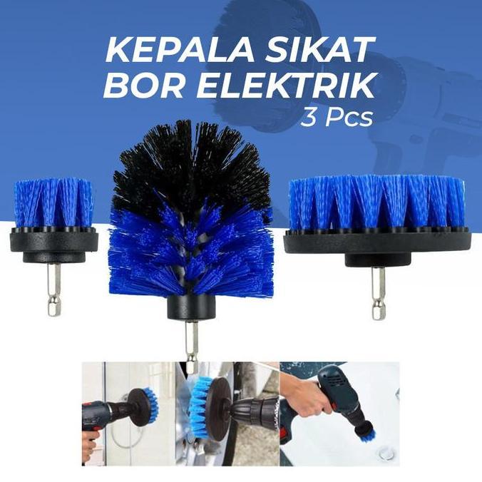 NDA Kepala Sikat Mata Bor Elektrik Pembersih Mobil Karpet Lantai WC