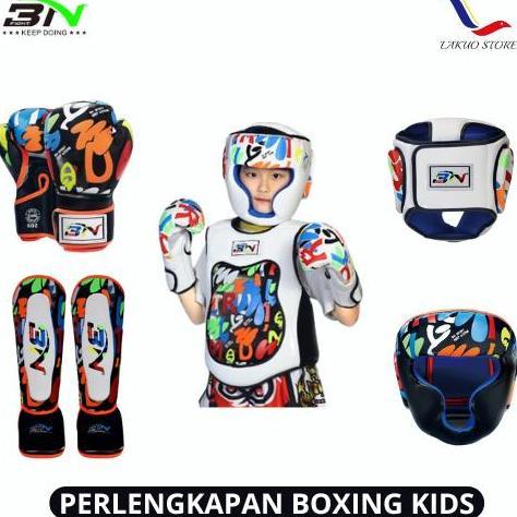 BEBAS ONGKIR - PERLENGKAPAN BOXING - MUAYTHAI KIDS BN DOODLE / BOXING GLOVE BN KIDS / SARUNG TINJU A