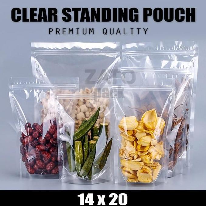 Ziplock Clear Standing 14x20 cm - plastik standing pouch - kemasan