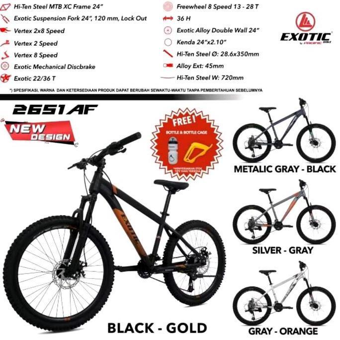 Terlaris Sepeda Gunung Exotic Tipe 2651Af Ukuran 26Inci