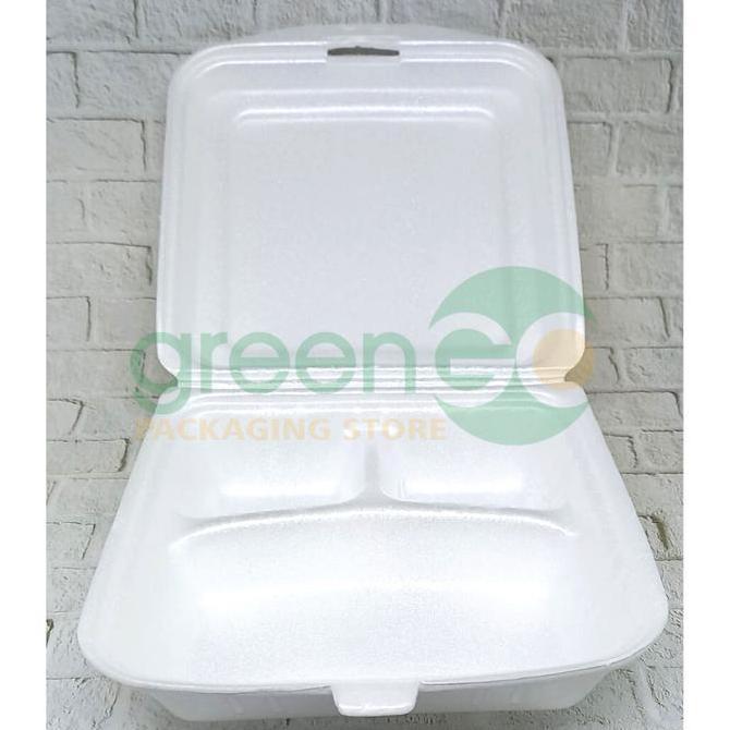 STYROFOAM NASI BESAR MEGA 100PCS STEROFOAM NASI KOTAK POLOS SEKAT 3