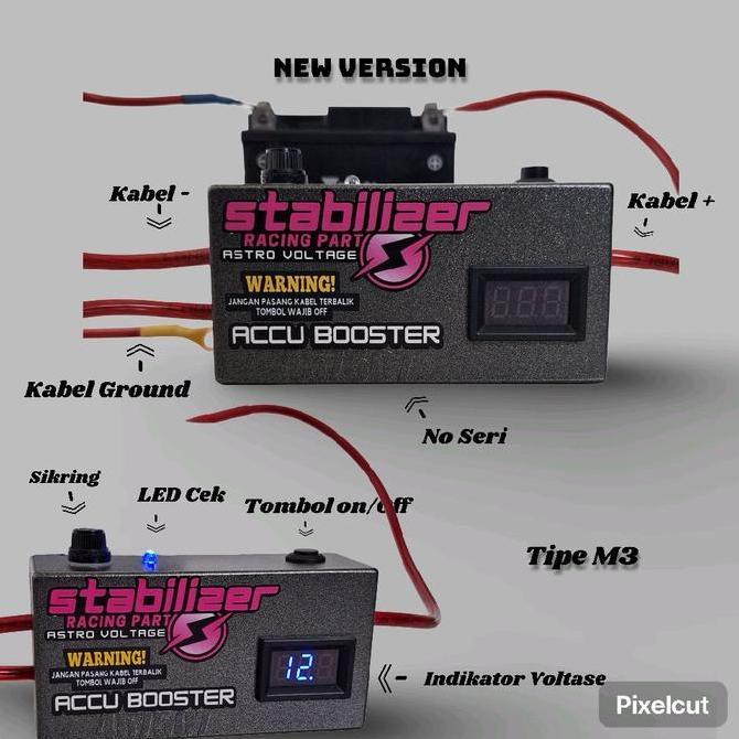 STABILIZER AKI ACCU MOBIL ASTRO VOLTAGE M3 +FREE VOLMETER ORIGINAL ORIGINAL DAN TERPERCAYA