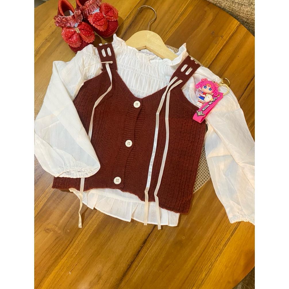 Disc 3In1 Baju Korea Lebaran Anak Perempuan 5 - 10 Tahun Premium