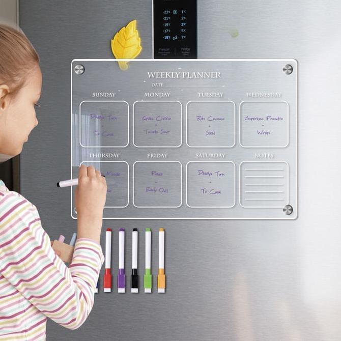 NDA Weekly Monthly Planner Board Bening Transparan Schedule Board Magnetic Wall Planner Board Acryli