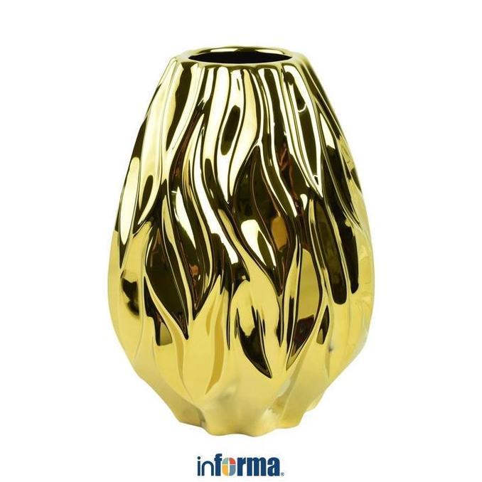 INFORMA VAS KERAMIK 25 CM FLAMING - GOLD