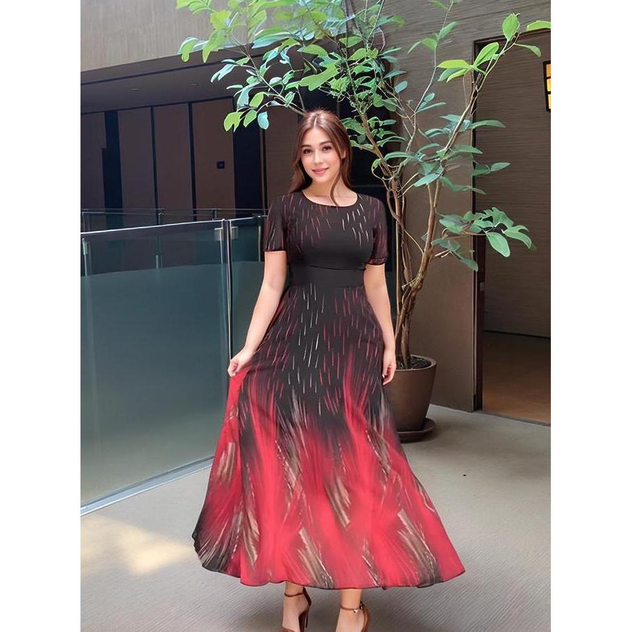 Ftx- Dress Pantai Gaun Casual Wanita Rokslim-Fitting Putih - Hitam, Pendek Midi Pesta Santai