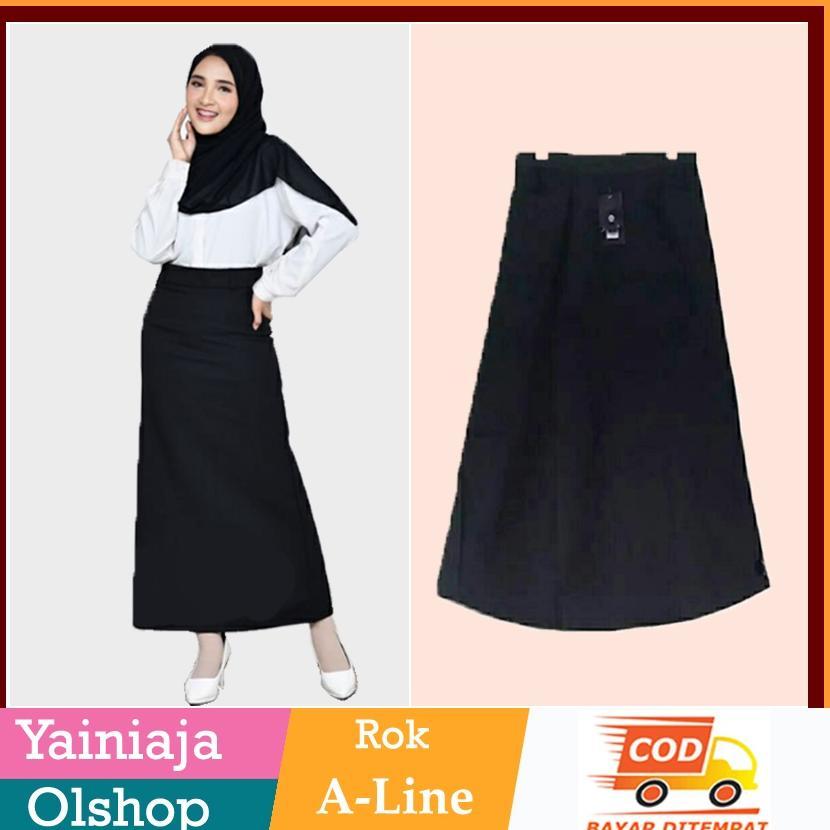 Rok kerja model Line A panjang Formal Look Skirt Scuba Ramadhan Sale