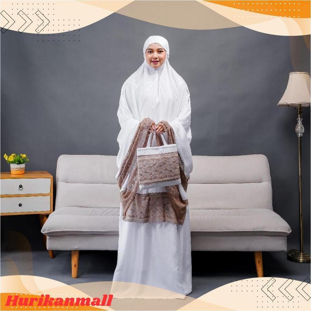 Mukena Dewasa Putih Polos Renda Bahan Katun Rayon Super Premium Size Super Jumbo Dan Mukenah Terusan
