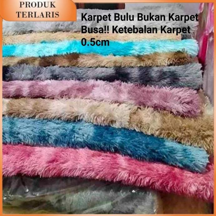 Diskon [Cod] 200X200 Karpet Bulu Ombre Lembut Tebal Bulu 4Cm Karpet Lantai