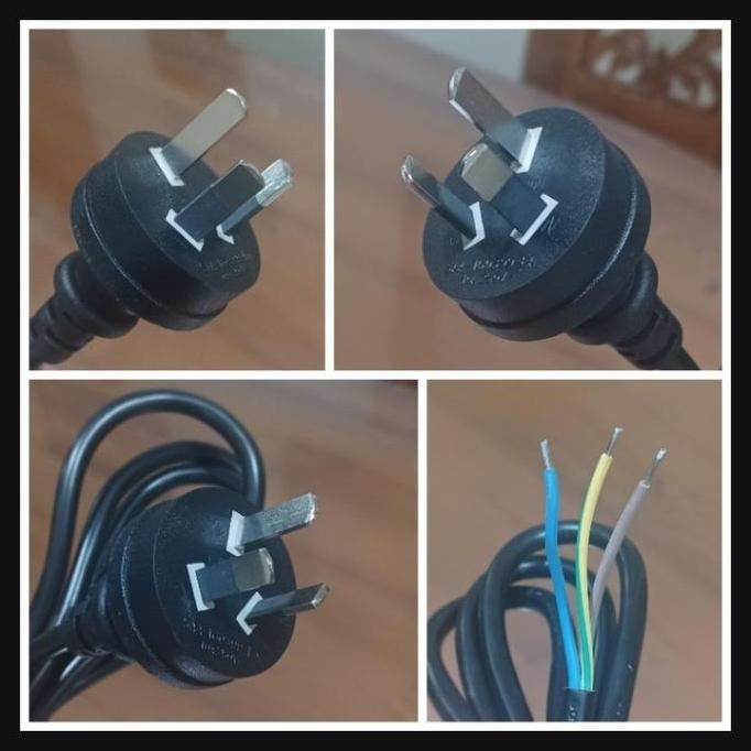 DV168 >> Kabel Power 3 pin (30.75) untuk Australia, New Zealand, China Length 1,5 m. Good Quality