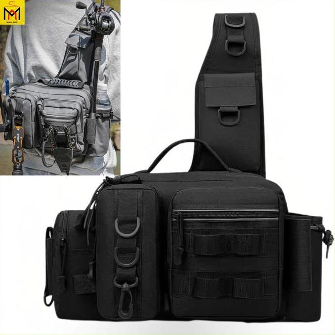 TERMURAH - Tas Bahu Pinggang Alat Pancing Fishing Waist Lure Bag Oxford Waterproof