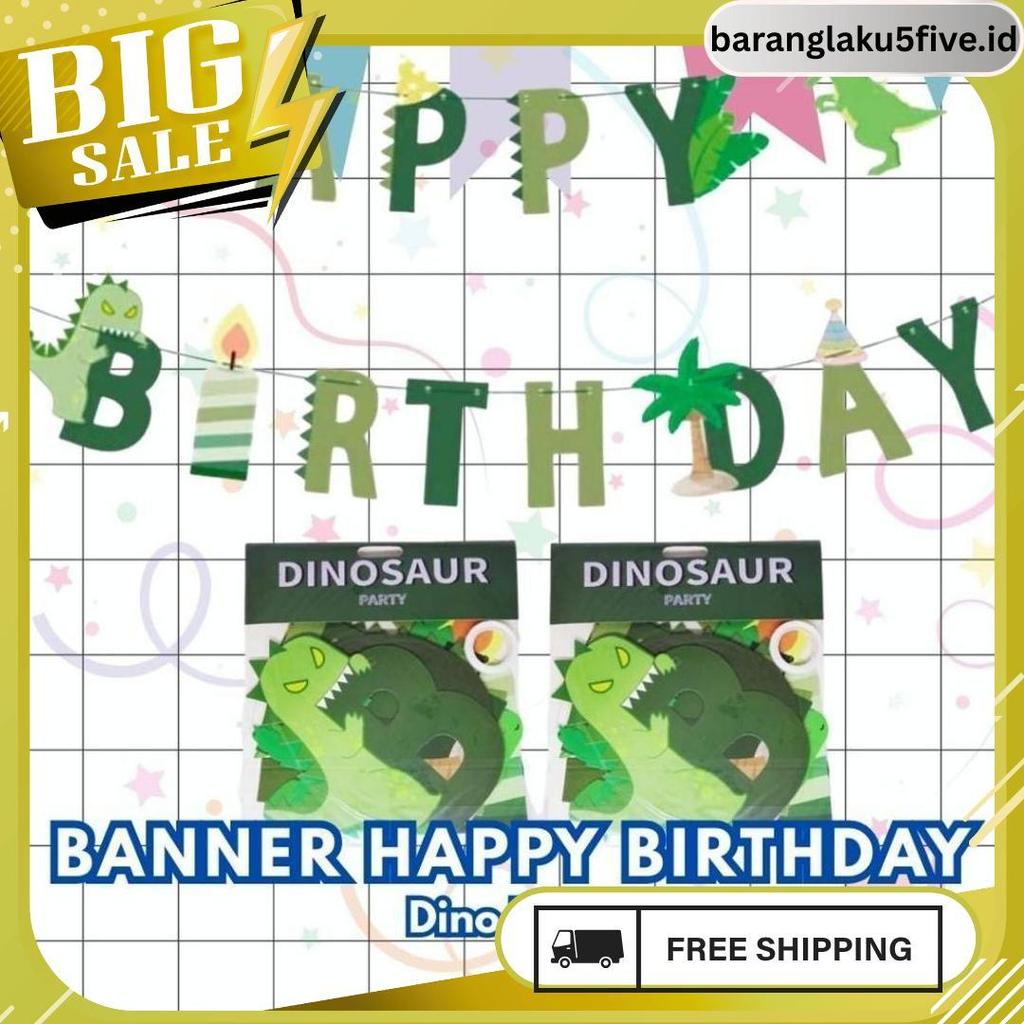 Banner Happy Birthday Karakter Anak | Dekorasi Ultah Cowok & Cewek Panjang 2 Meter Termurah