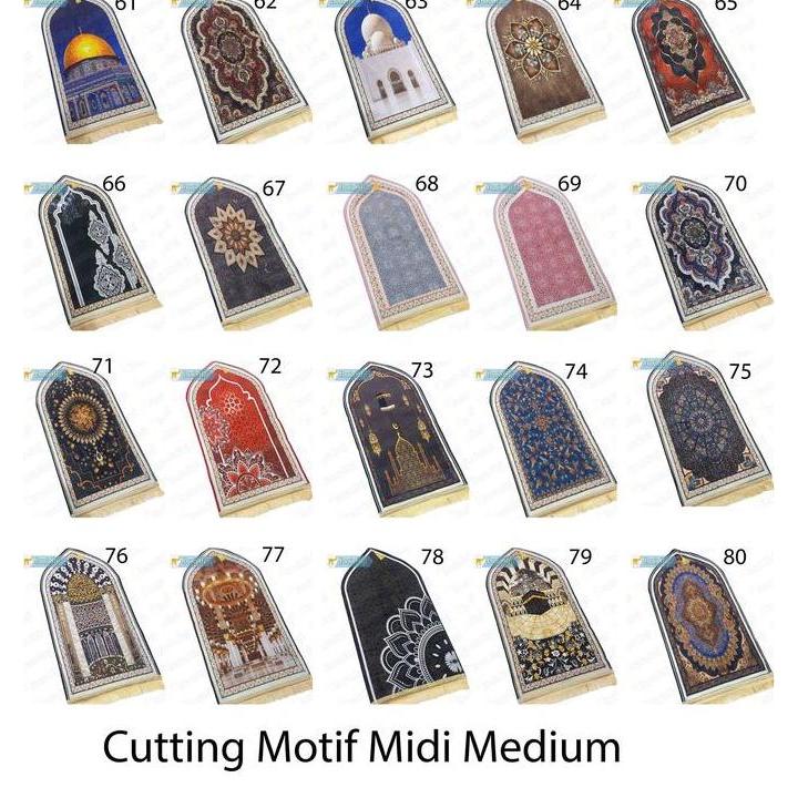 Miliki Sajadah Tanggung Kuncir Bulu 53X105Cm Anti Licin Slip Tebal Turki Midi