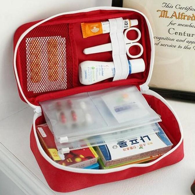 Tas Obat P3K Besar` Tempat Obat Kotak Travel` First Aid Kit Bag Pouch